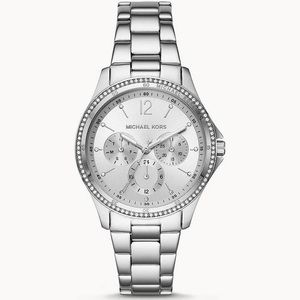 NWT Michael Kors Silver Crystal Watch